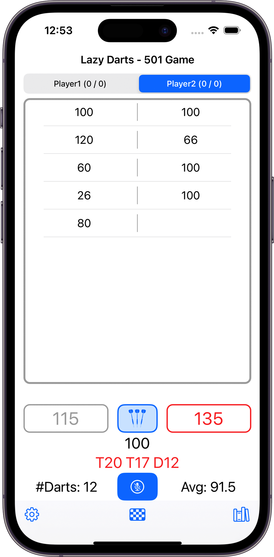 Lazy Darts Dart Scoring App for iOS